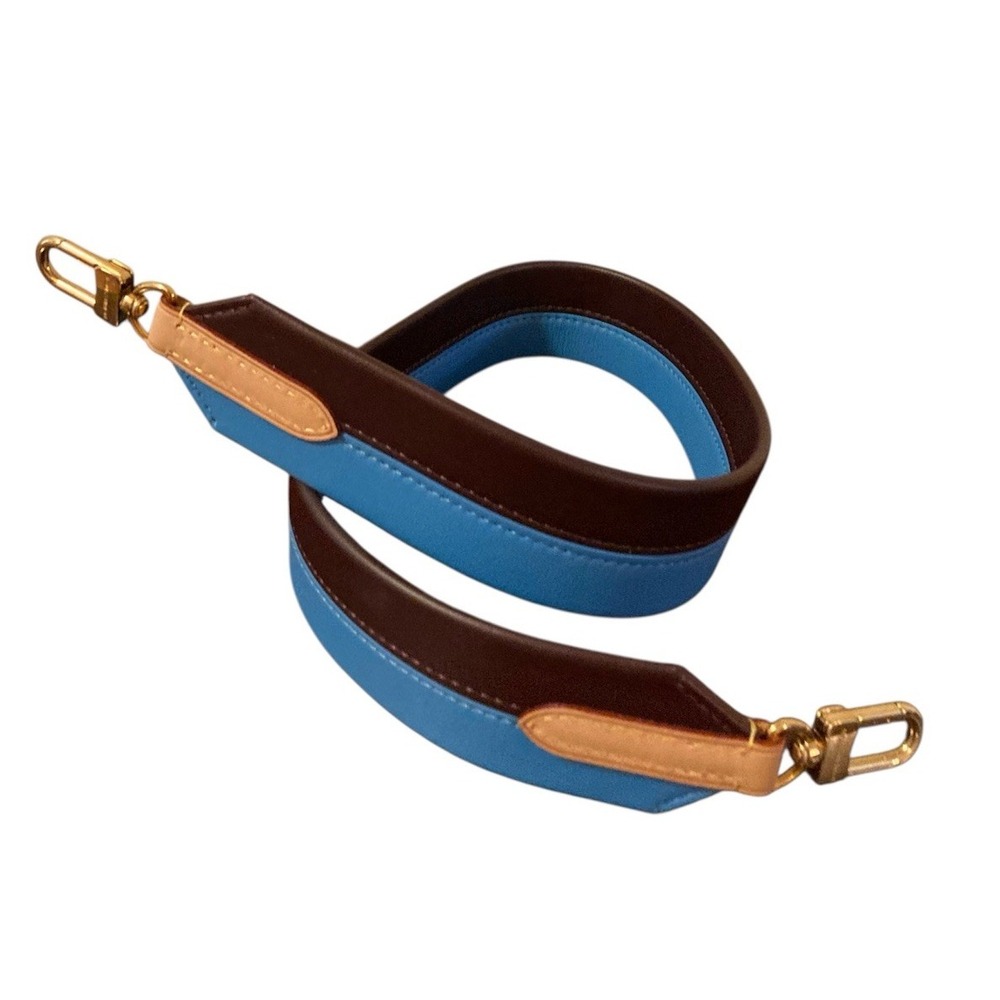 LOUIS VUITTON Blue/Brown Leather Shoulder Strap for Cluny‎ MM Size 30.5''L**NEW